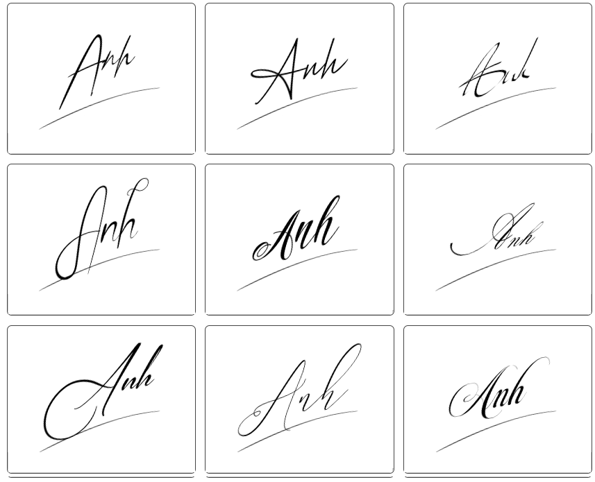 mẫu chữ ký tên anh