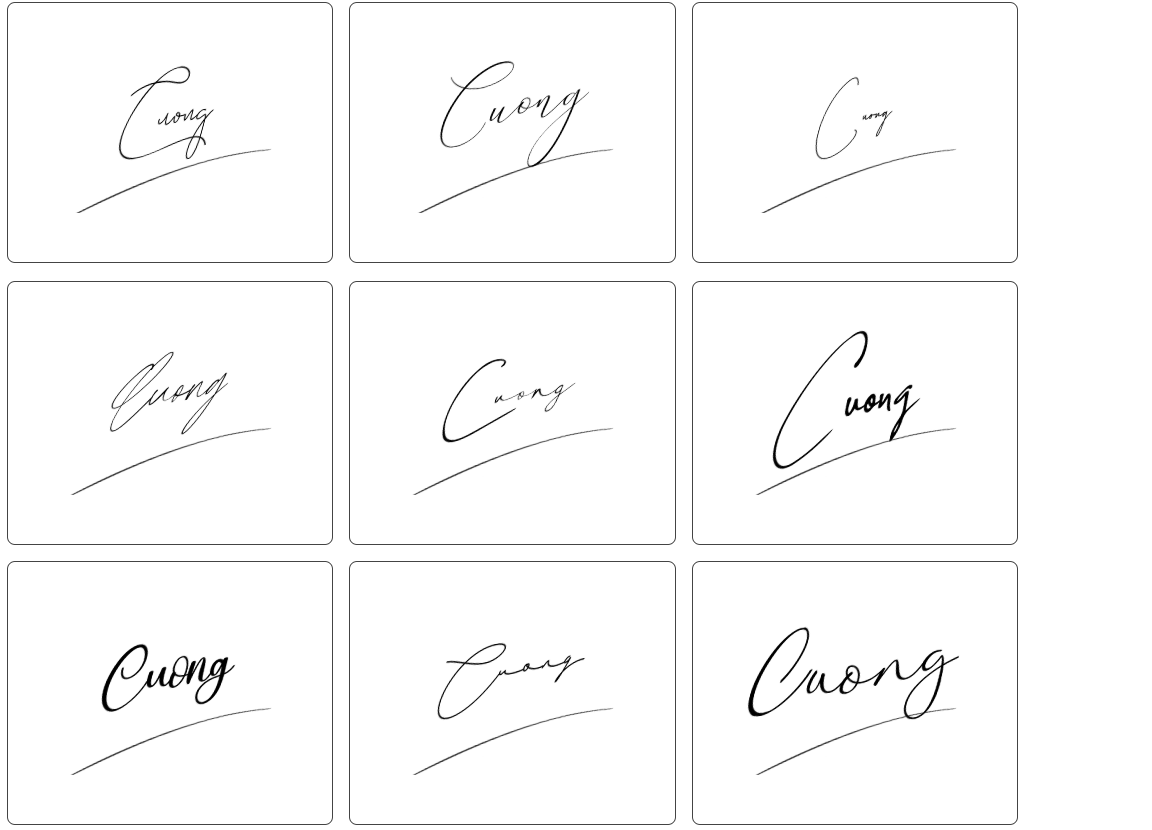 mẫu chữ ký tên Cường