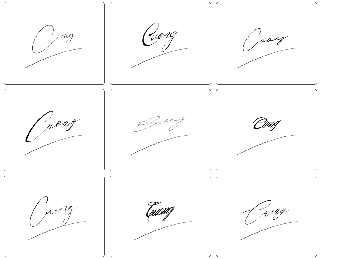 mẫu ký chữ cường