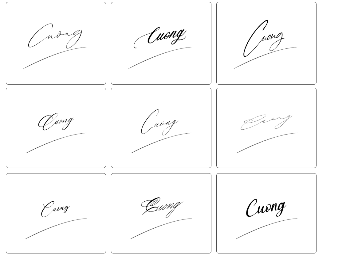 mẫu chữ ký tên cường