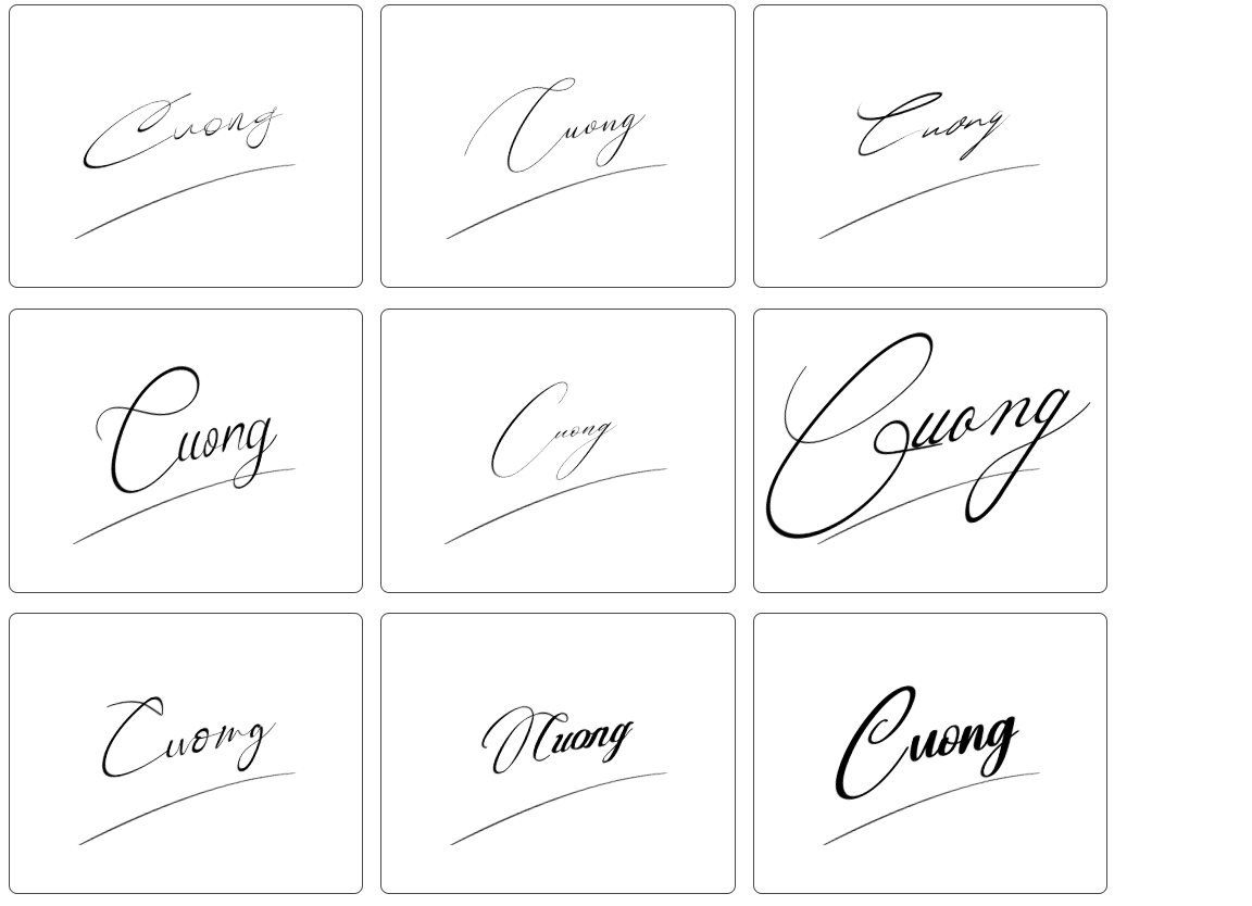 mẫu chữ chữ ký tên cường