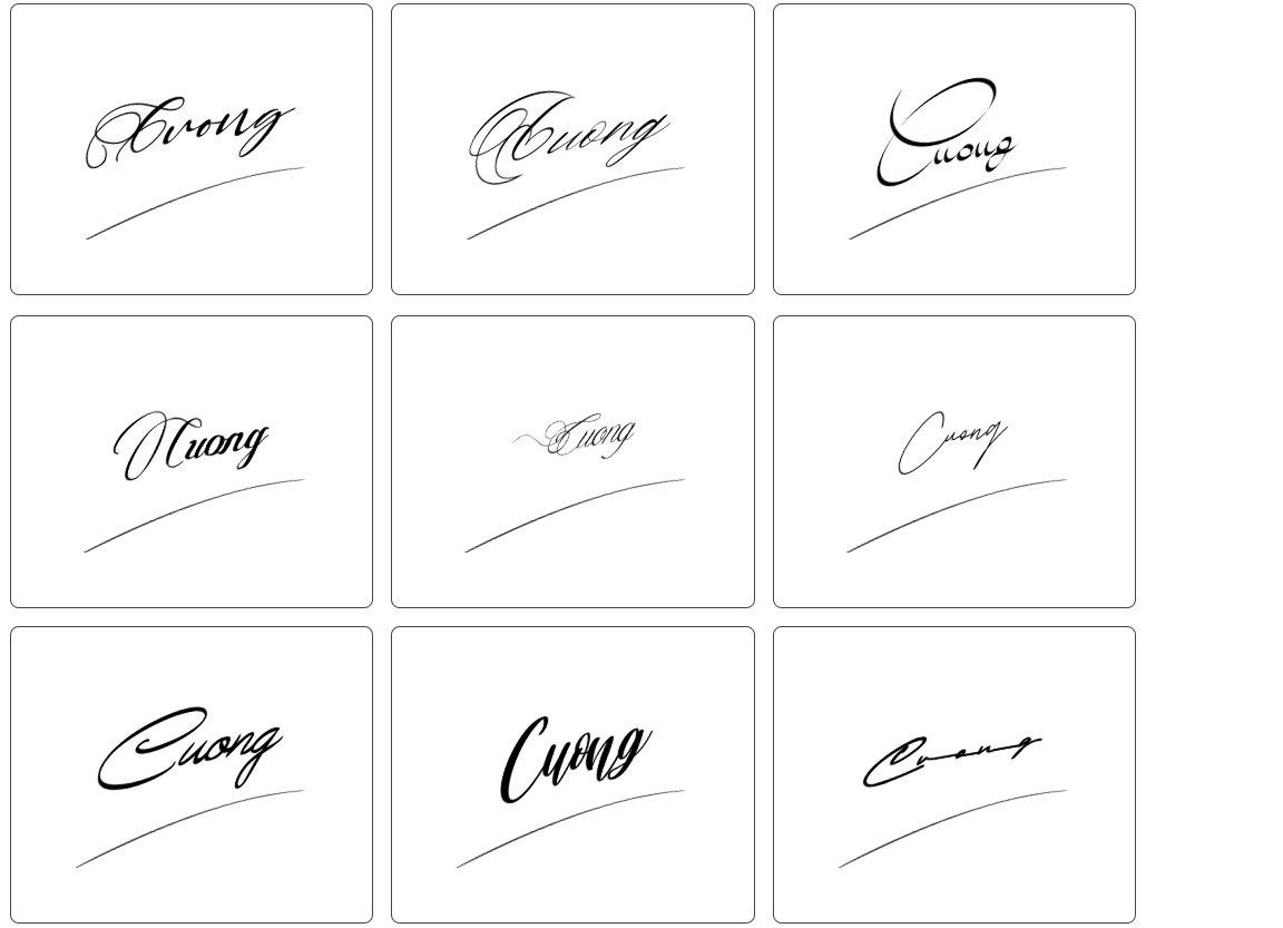 chữ ký đẹp tên cường