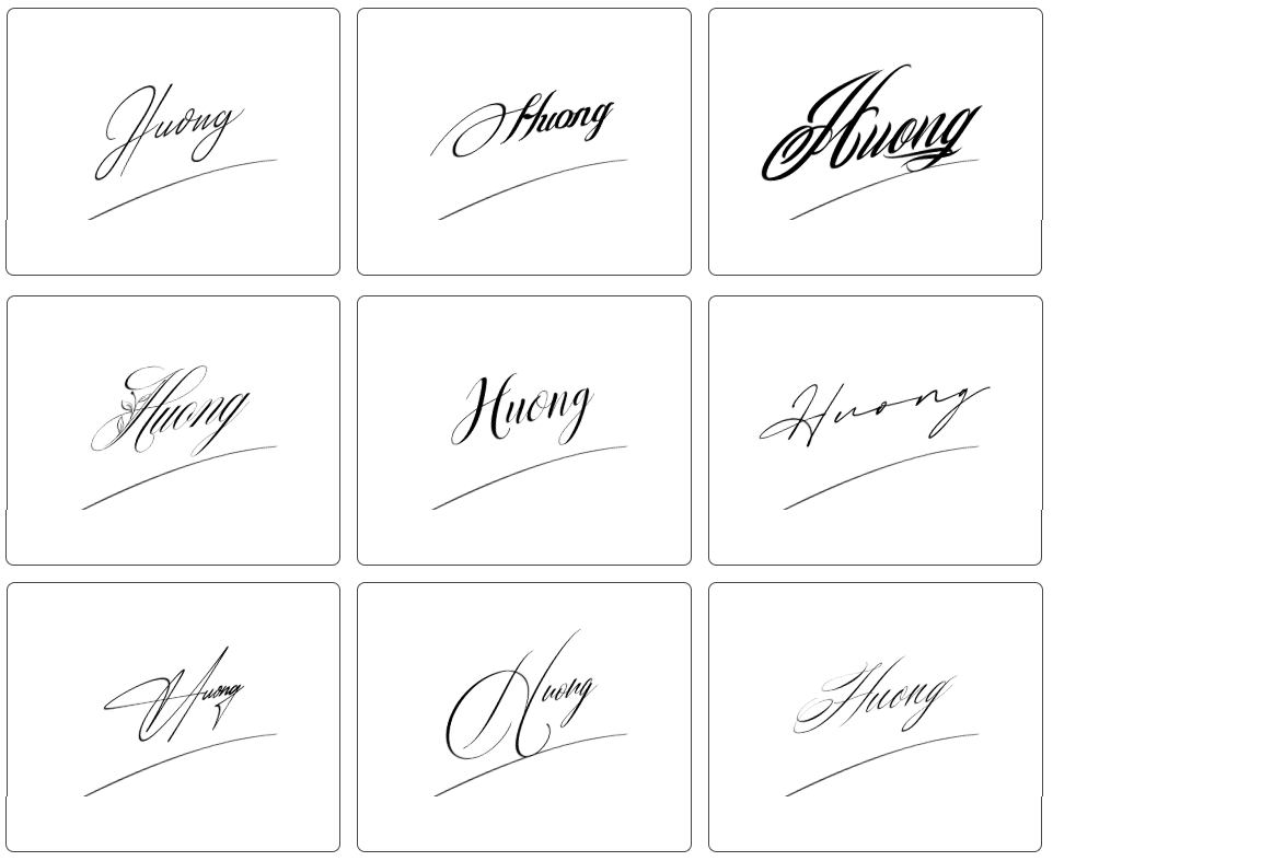 mẫu chữ ký hương