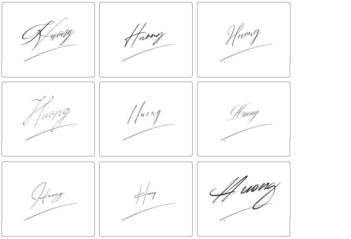 chữ ký tên hương đẹp nhất