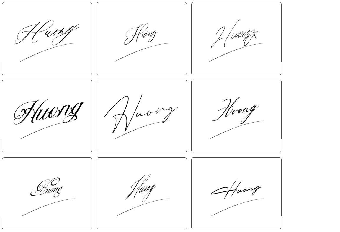mẫu chữ ký tên hương đơn giản