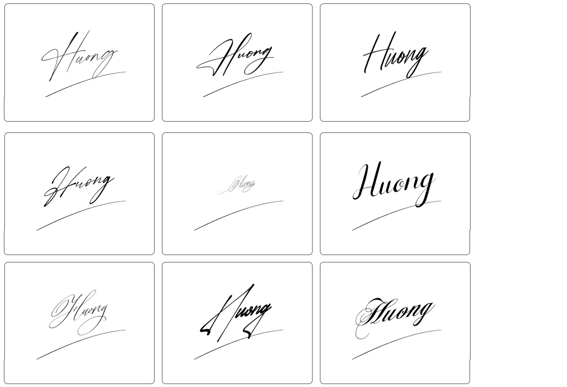 chữ ký hương đơn giản 