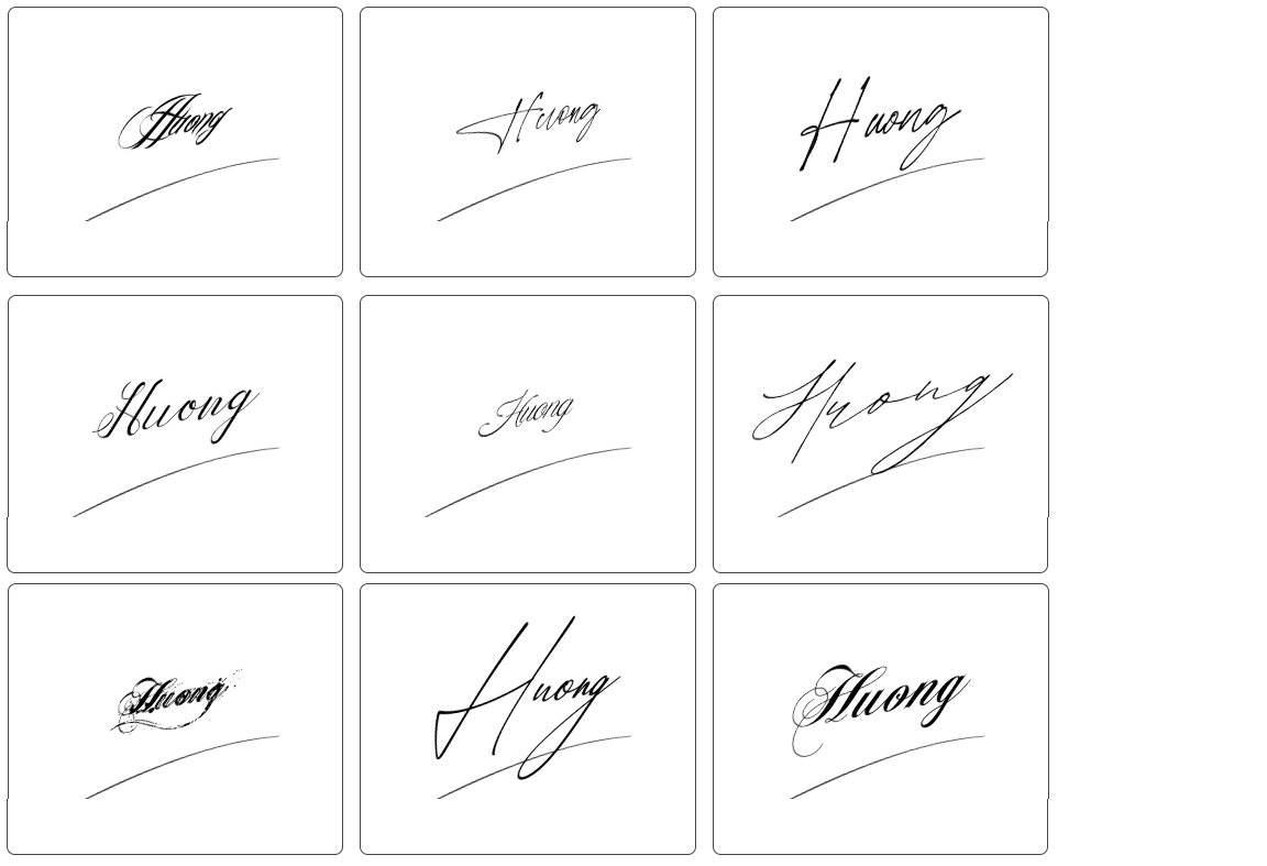 mẫu chữ ký tên hương