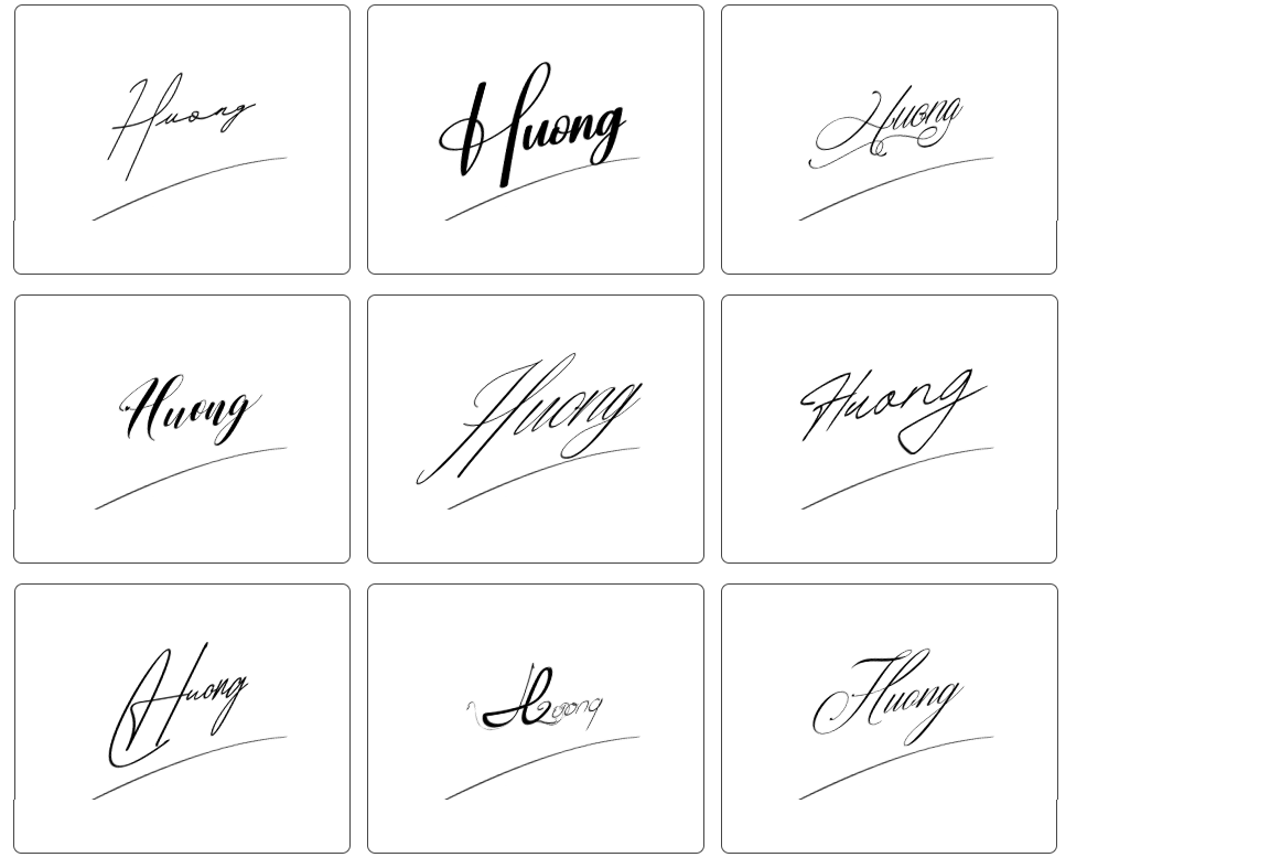 chữ ký tên hương đơn giản