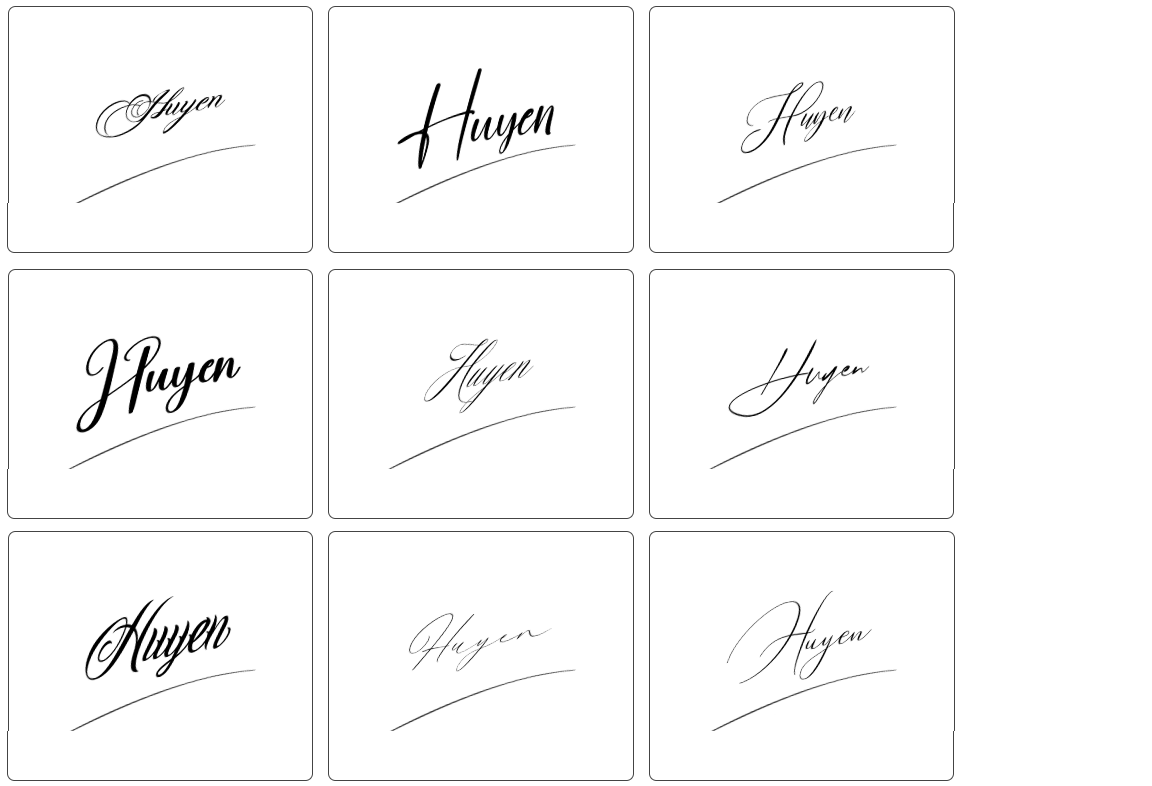 theo tên chữ ký đẹp tên huyền