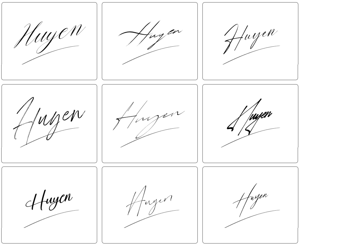 chữ ký tên Huyền đẹp