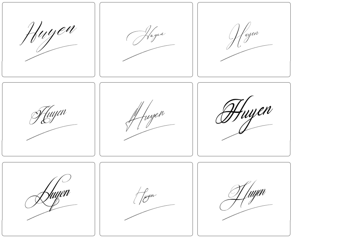 chữ ký tên huyền đơn giản