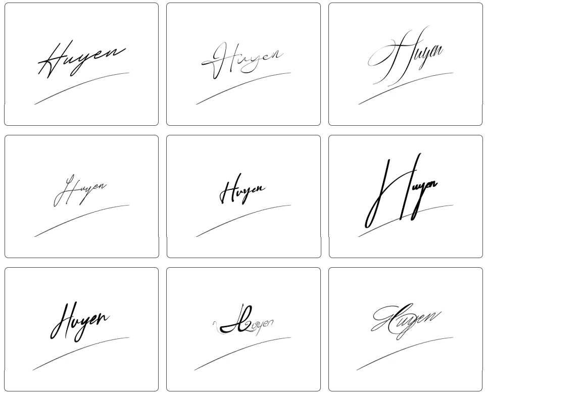 tham khảo chữ ký tên huyền