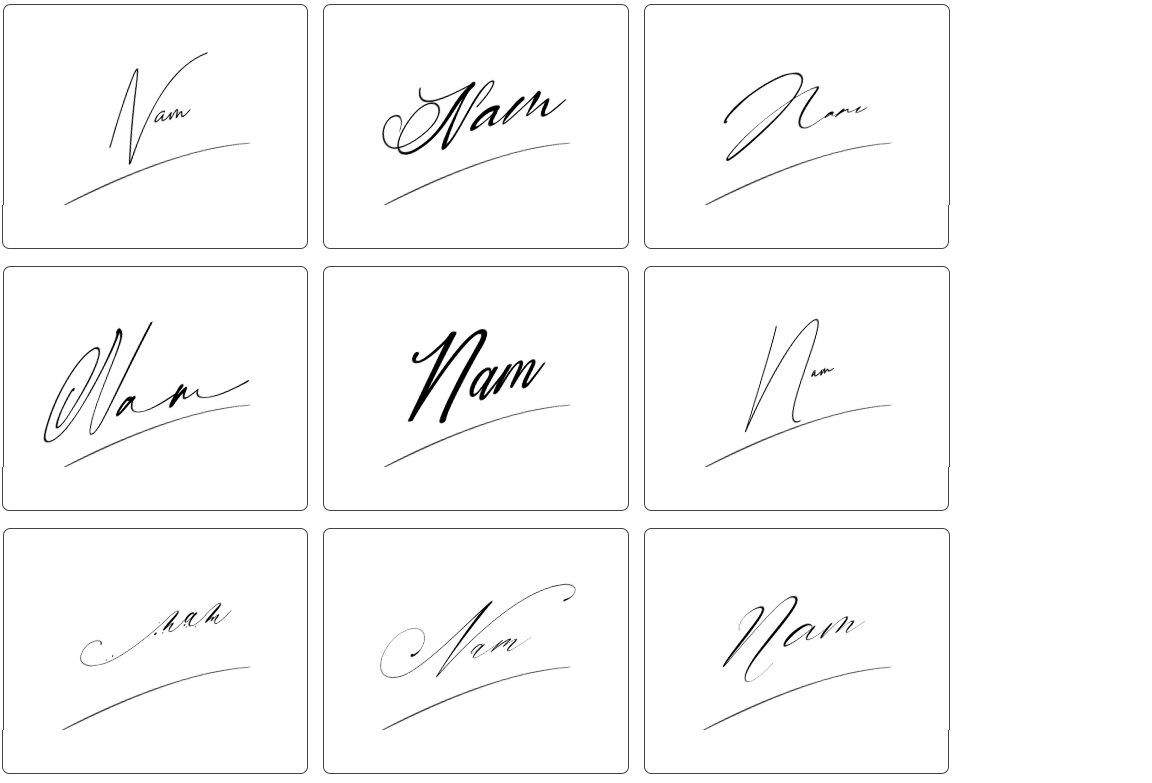 chữ ký tên nam