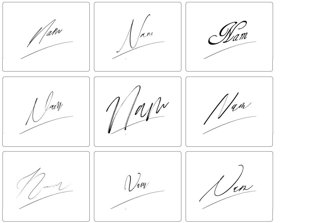 chữ ký người tên nam