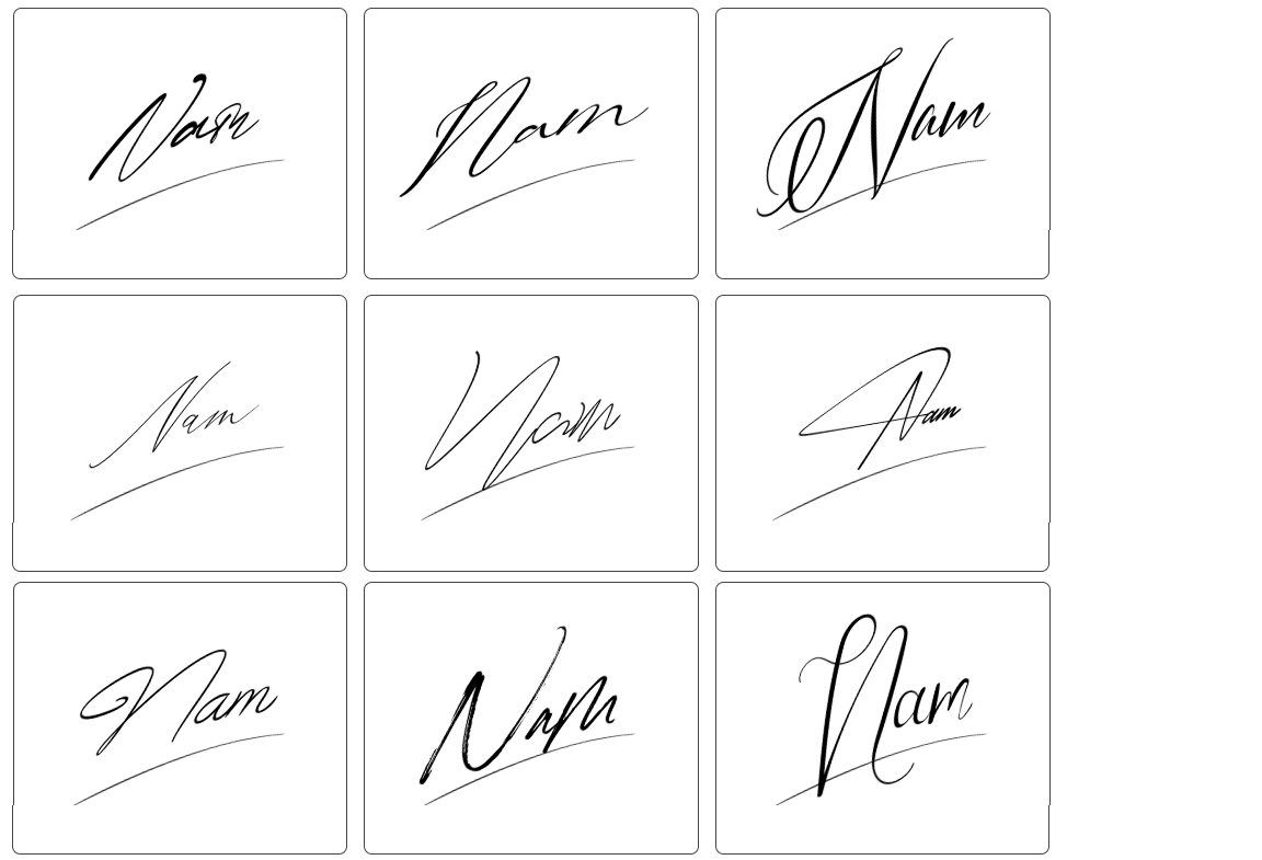 mẫu chữ ký tên nam