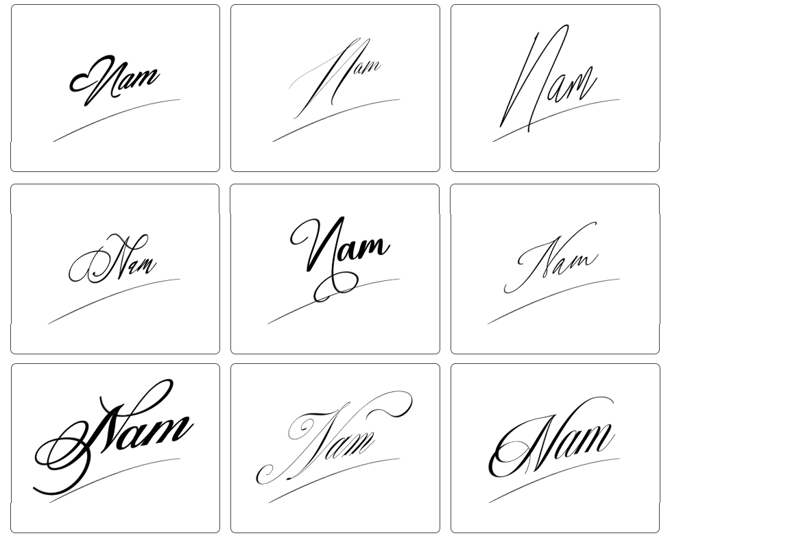 mẫu ký tên nam