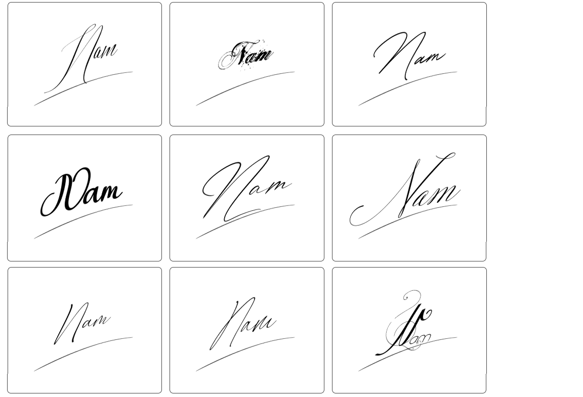 chữ ký mẫu tên nam