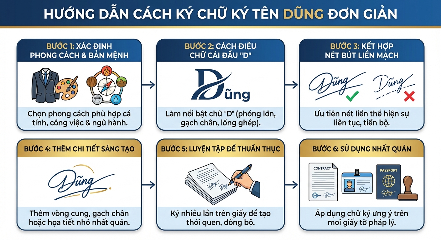 hướng dẫn cách ký tên Dũng
