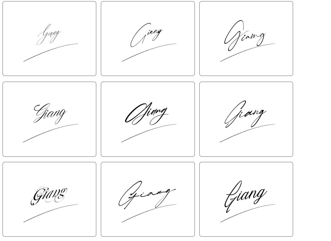 mẫu chữ ký giang