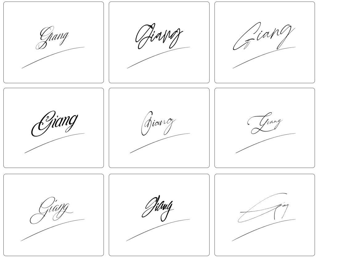 mẫu chữ chữ ký tên giang