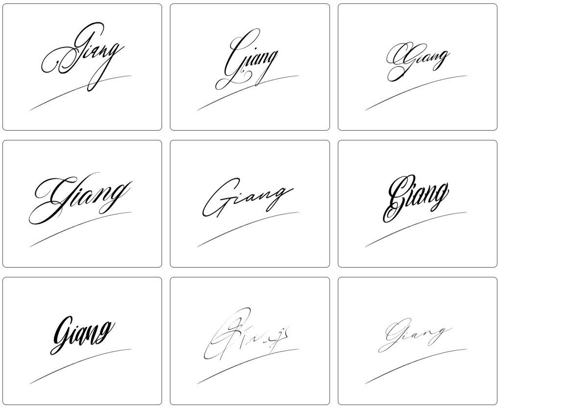 mẫu chữ ký tên giang đơn giản