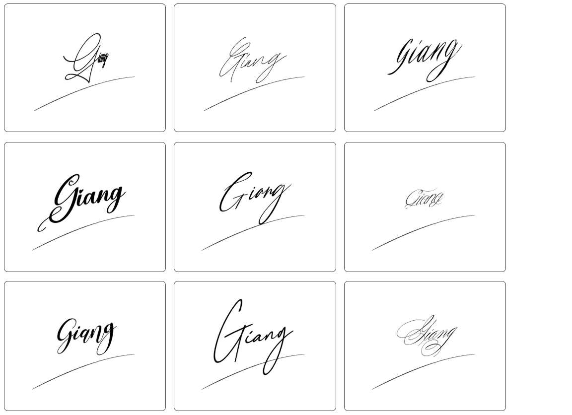 chữ ký giang đẹp