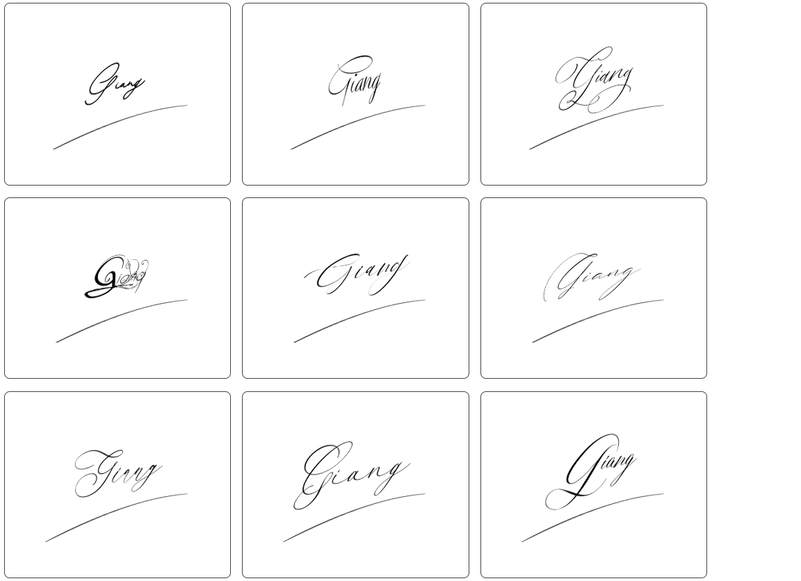 mẫu chữ ký tên giang