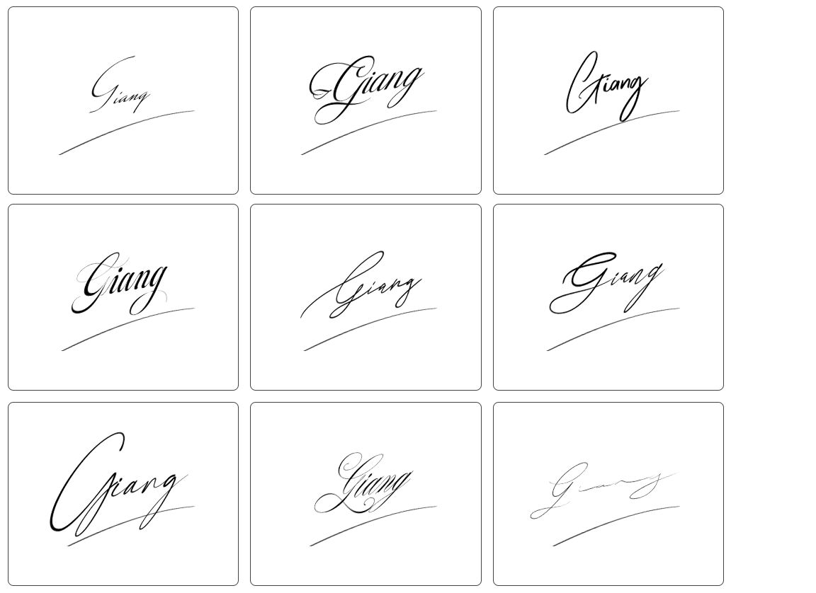 chữ ký tên giang đơn giản