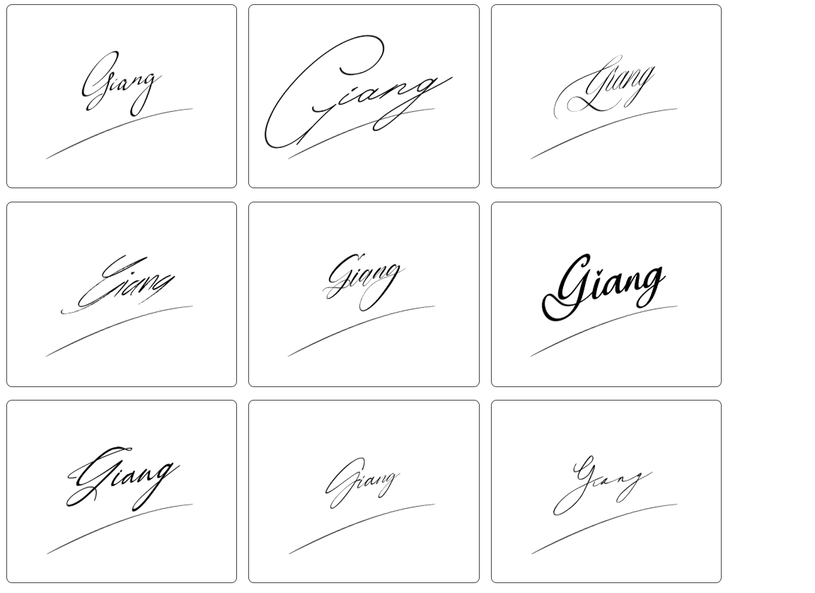 chữ ký tên giang đẹp