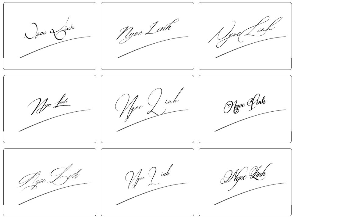 chữ ký tên ngọc linh