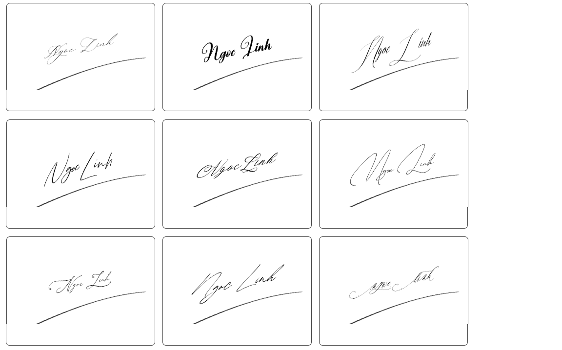 mẫu chữ ký tên Ngọc Linh