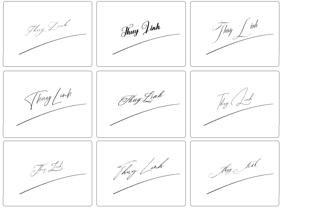 mẫu chữ ký tên Thùy Linh