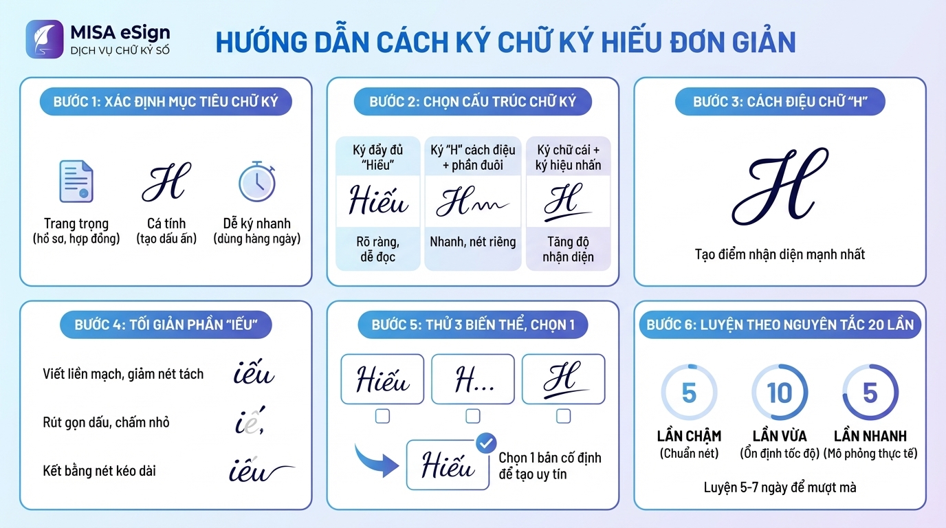 cách ký chữ ký tên Hiếu