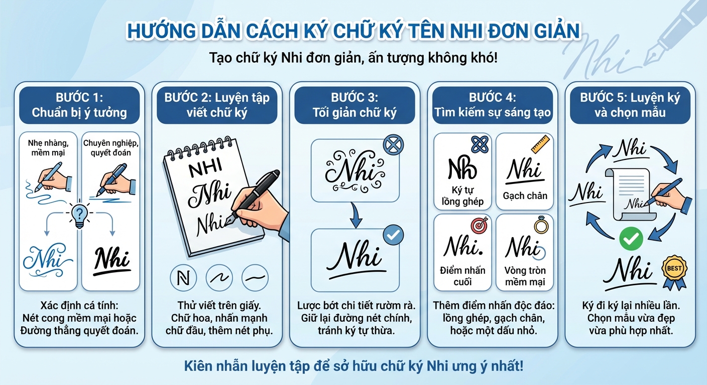 cách ký chữ ký tên Nhi