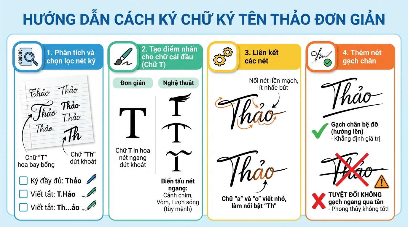 cách ký chữ ký tên Thảo