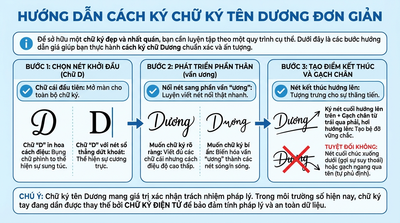 cách ký tên chữ Dương