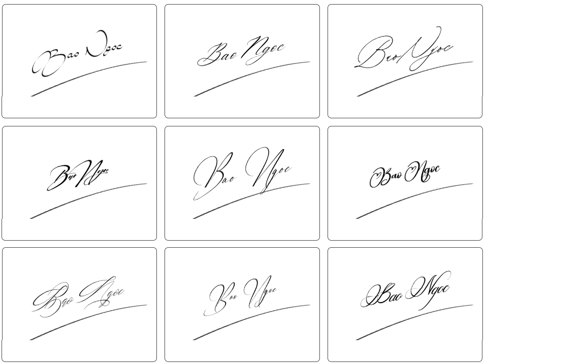 chữ ký bảo ngọc