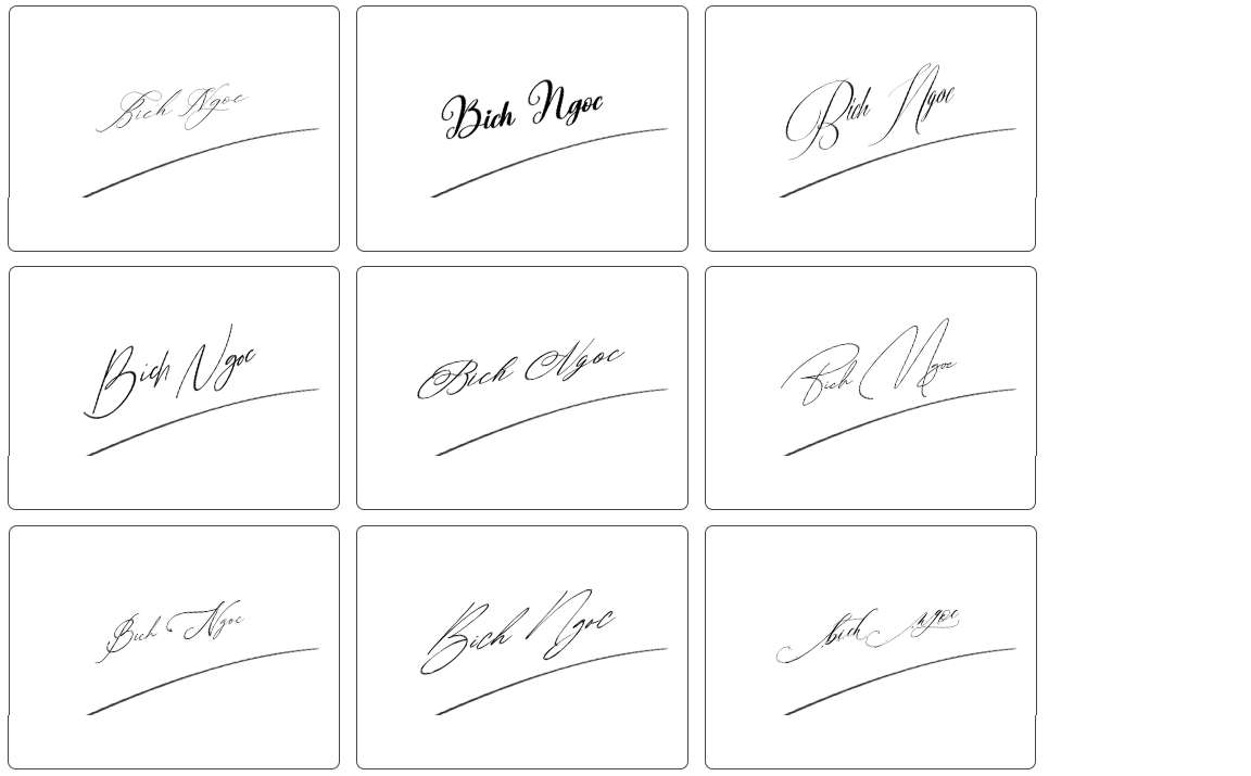 chữ ký bích ngọc