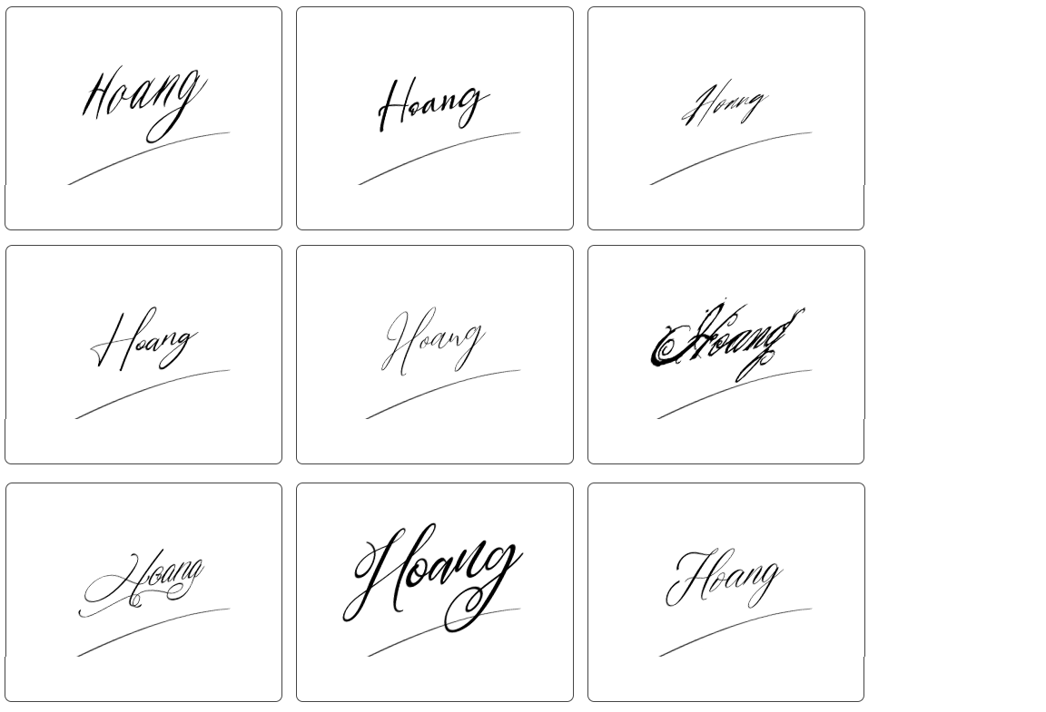 hoàng đẹp chữ ký tên hoàng