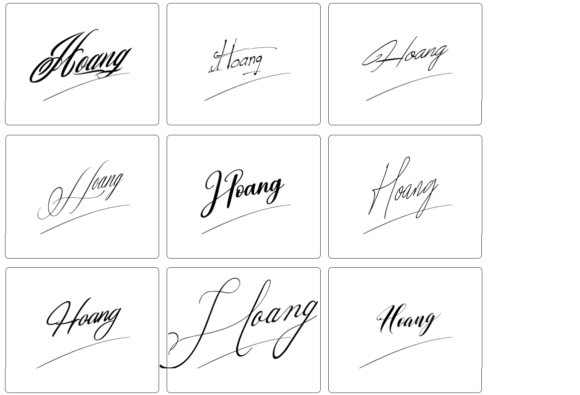 chữ ký hoàng đơn giản