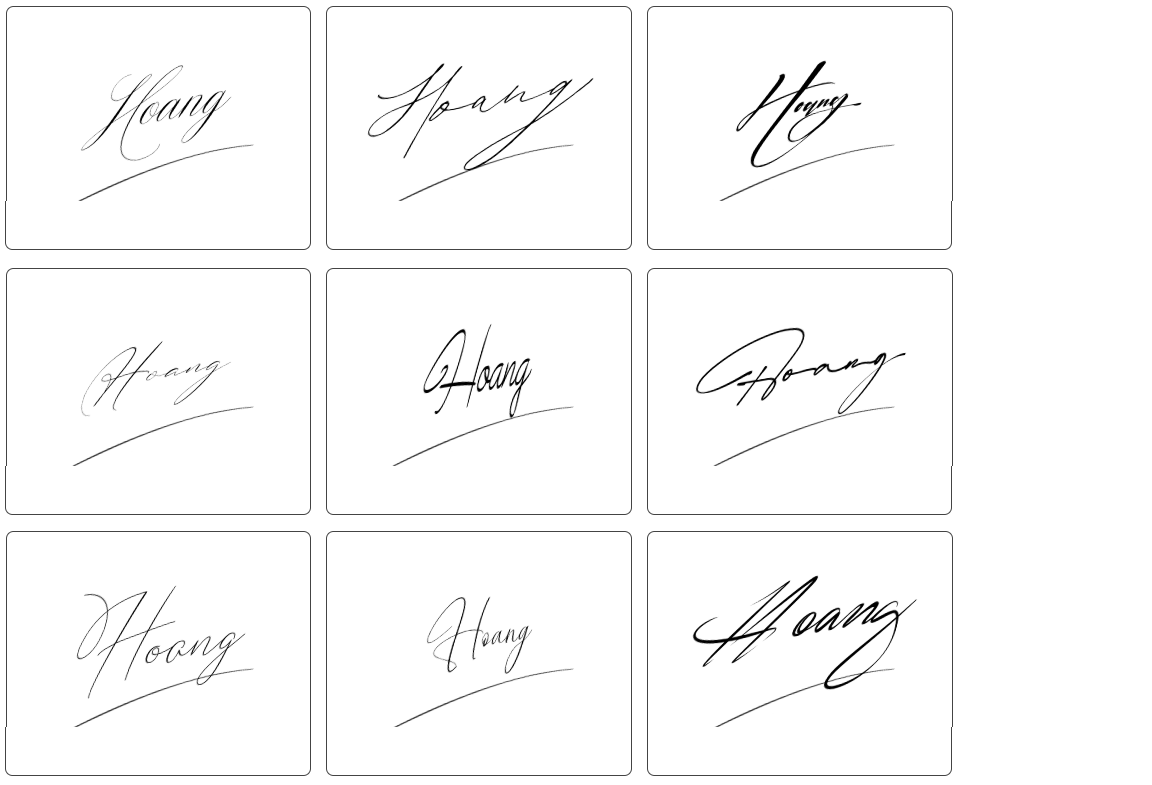 tham khảo chữ ký tên hoàng