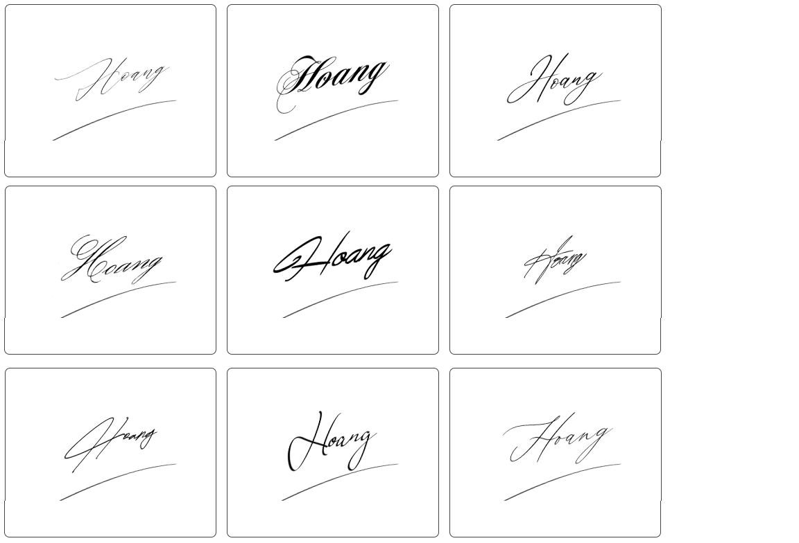chữ ký tên hoàng đơn giản