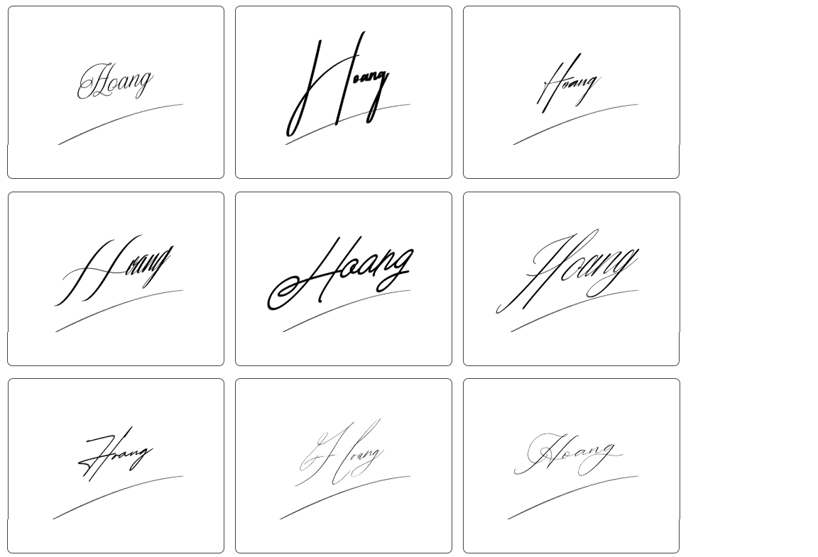 mẫu chữ ký tên hoàng