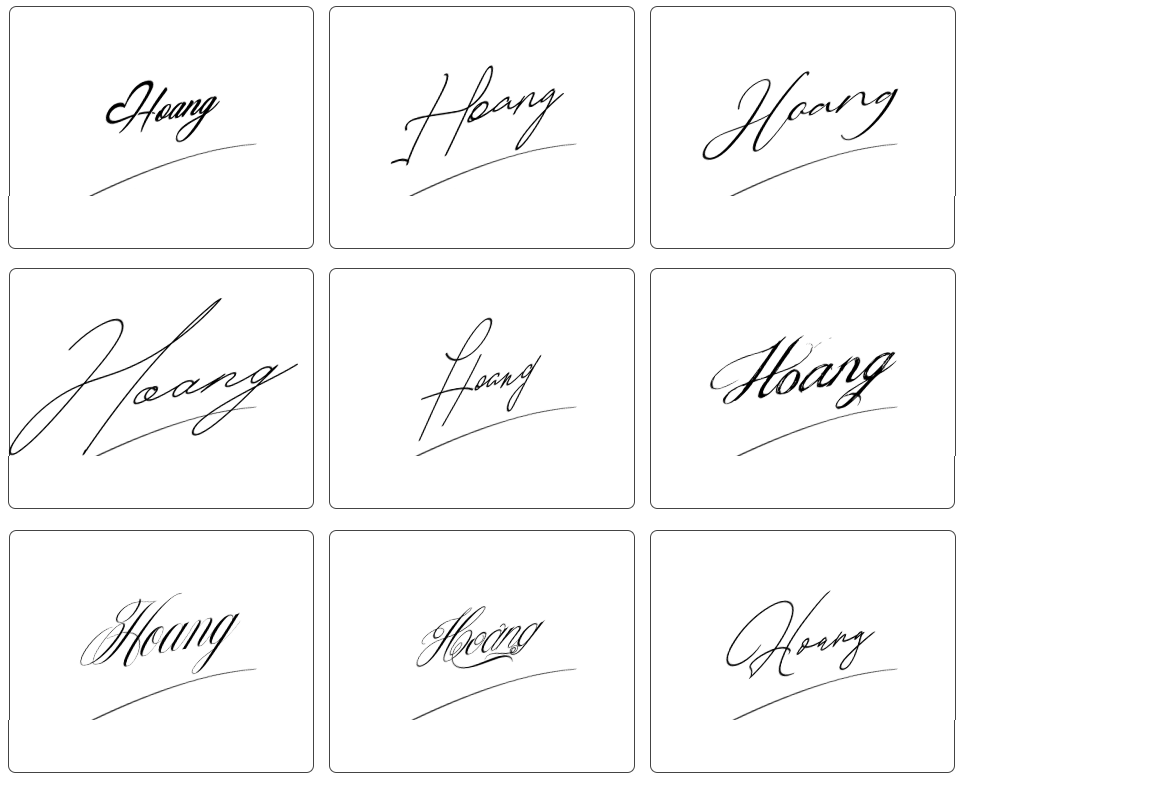 kiểu chữ ký tên hoàng