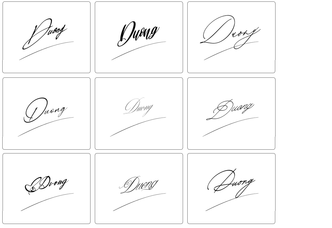 mẫu chữ ký tên dương đơn giản