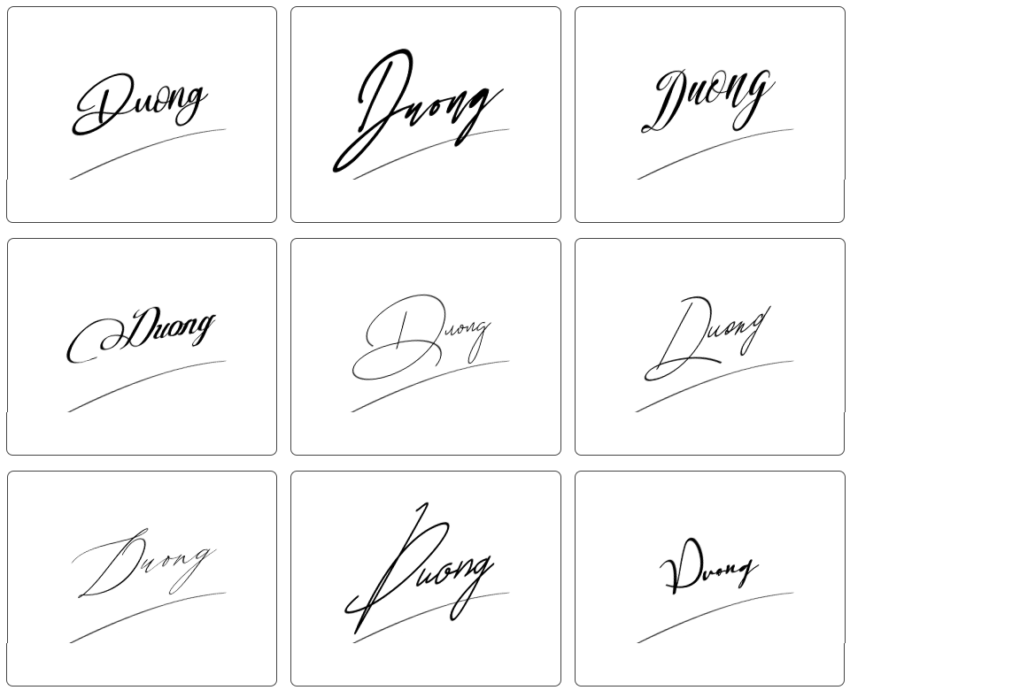 chữ ký người tên dương