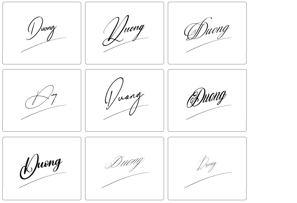 mẫu ký tên Dương