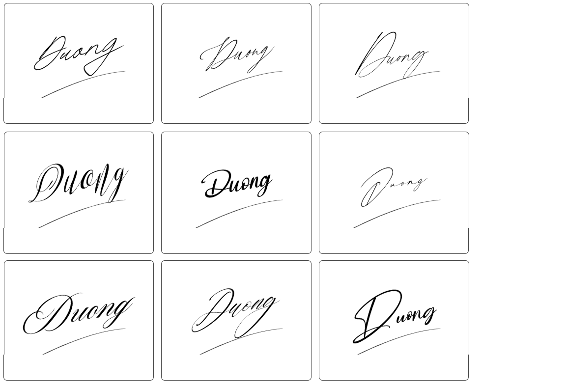 chữ ký tên dương đơn giản