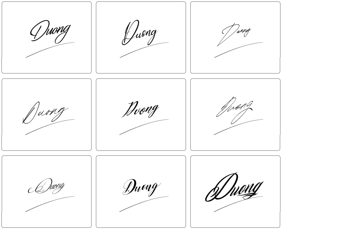mẫu chữ ký tên dương