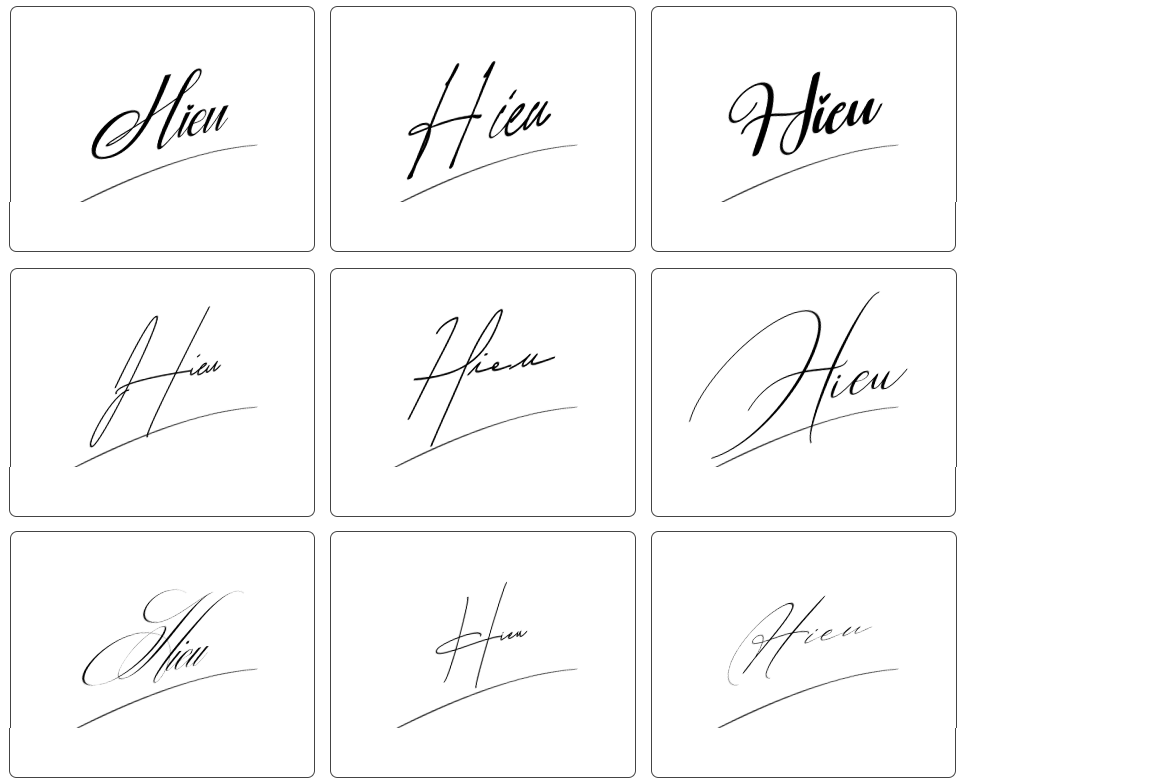 mẫu chữ ký tên hiếu đẹp nhất